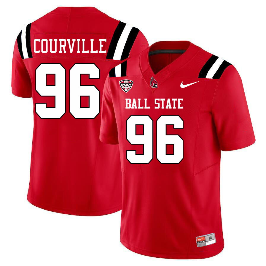 Jackson Courville Ball State Jersey,Ball State Cardinals #96 Jackson Courville Jersey Youth College-Cardinal